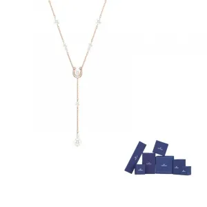 Swarovski Колье Symbolica с синтетическим кубическим цирконием, унисекс, розовое золото/белый цвет