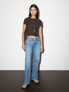 Футболка с короткими рукавами из плотной рубчатой ткани Massimo Dutti, коричневый