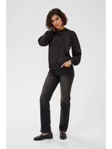 Блузка KAamara с длинными рукавами, прямого кроя, цвет: черный, глубокий Kaffe