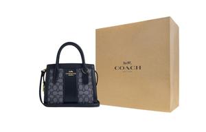 COACH Плечевая сумка Andrea Jacquard с кожаной отделкой, кросс-боди, маленькая женская сумка midnight marine blue