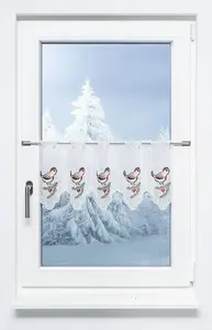 Штора для кафе, кружево Плауэн - Щегол (Ш x В) 148,50 см * 30 см * Коричневый/разноцветный Plauener Spitze