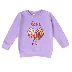 Свитшот Love cursive cupcakes coquette с принтом для малышей The Juniper Shop, Lavender
