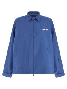 Ветровка из технического канваса MIU MIU, светло-голубой