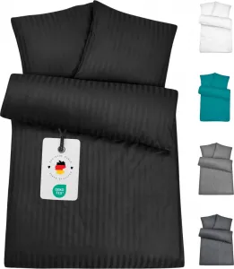 Постельное белье из микрофибры дамасское 135х200 см черное Carpe Sonno