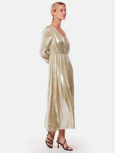 Миди-платье с металлической оберткой спереди Whistles, золотой