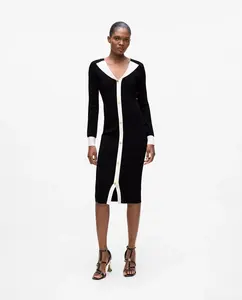 Вязаное платье черно-белое Karl Lagerfeld