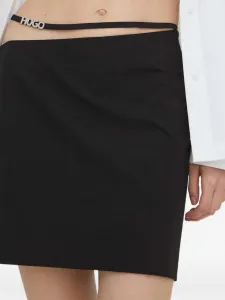 Мини юбка с логотипом Hugo, черный