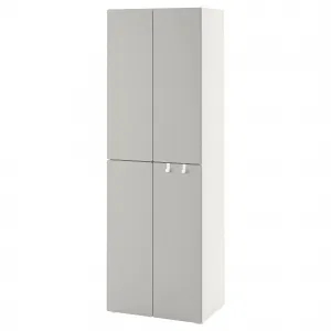 Детский шкаф, белый/серый, 60x57x181 см, PLATSA/SMÅSTAD IKEA