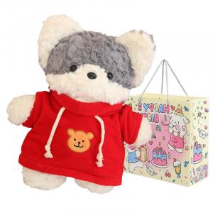 Мягкая и очаровательная милая шарф-толстовка плюшевые куклы высотой 35 см Fluffy bear, темно-серый