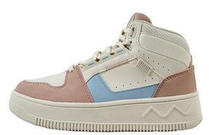 Кеды, скейтборд обувь женская высокая белый/розовый 361°