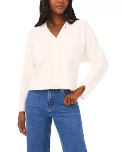 Кардиган с V-образным вырезом и разрезом на манжетах 1.State, белый