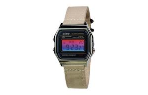 CASIO Мужские часы Retrofit Series с кварцевым механизмом и нейлоновым ремешком, черный циферблат