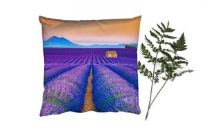 MuchoWow Декоративная подушка Диванная подушка Декоративная подушка для гостиной 60 x 60 см Лаванда - Фиолетовый - Цветы - Наволочка - Хлопчатобумажная ткань - Декоративные наволочки