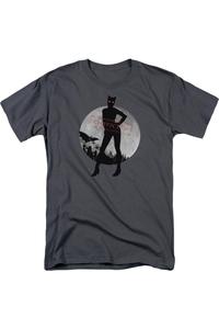 Футболка с коротким рукавом для взрослых Batman Arkham City Catwoman Convicted Gildan, цвет charcoal
