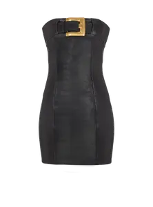 Платье-бюстье с поясом Balmain, черный