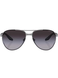 Prada Linea Rossa солнцезащитные очки с логотипом, серый
