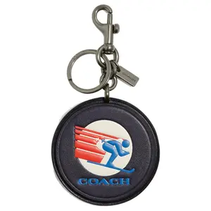 COACH Кожаный брелок для сумки женский полуночно-синий