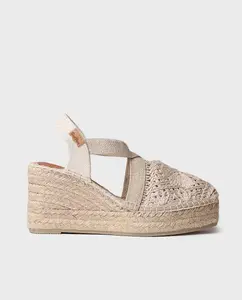 Женские эспадрильи на танкетке из ткани на резинке Toni Pons, цвет Natural