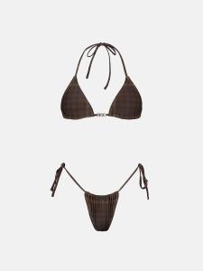 Треугольный купальник ENRAGE TARTAN, коричневый