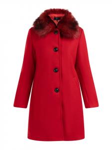 Женское пальто красного цвета faina