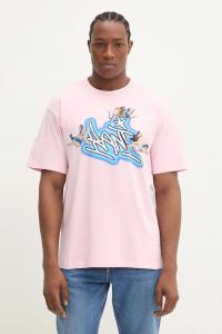 Хлопковая футболка Karl Kani, розовый