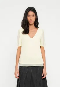 Блузка falia с v-образным вырезом и короткими рукавами Vila, Pastel Yellow