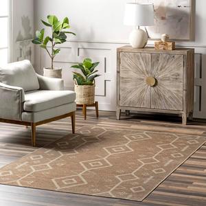 nuLOOM ковер 153 x 244 см Easy-Jute, машинная стирка, противоскользящий, для гостиной спальни детской комнаты домашний декор, Cynna Brown