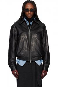 Куртка на молнии из дубленой растительными волокнами овечьей кожи Tonywack, черный