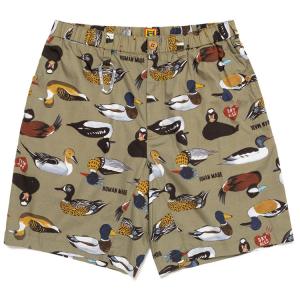Шорты с принтом утки HUMAN MADE, оливковый