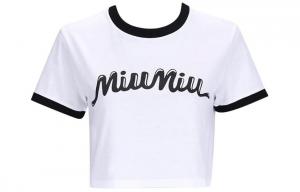 Футболка женская Miu Miu укороченная, белый