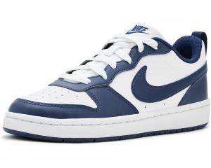 Детские кроссовки Nike Kids Court Borough Low Next Bloom (Big Kid), White/Midnight Navy/White
