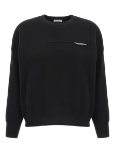 Кашемировый свитер с декором Monile Brunello Cucinelli, черный