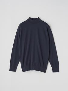 Хлопковый вязаный пуловер с высоким воротником | S4887 | 30 г, современный крой