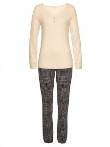 Пижама LASCANA, цвет nude-schwarz-kariert