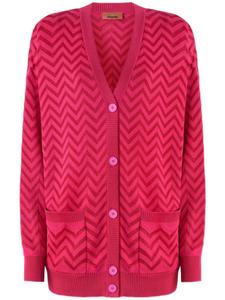 Missoni кардиган с узором шеврон, розовый