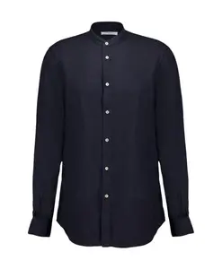 Темно-Синяя льняная рубашка Boglioli, синий