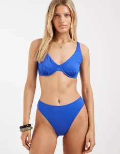 Комбинированные плавки бикини с высокой посадкой в ??рубчик Hollister королевского синего цвета