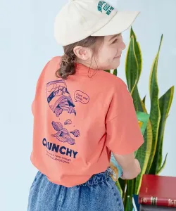 Футболка с коротким рукавом, 100% хлопок, с крупным силуэтом лабрадора, детская и младенческая одежда, весна/лето 2016 Devirock, цвет 015-Potato Chips - Soft Coral