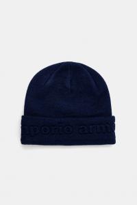 Шерстяная шапка Emporio Armani, темно-синий