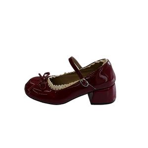 Dragon Dance Женские туфли Мэри Джейн на массивном каблуке — бордовые, цвет Burgundy