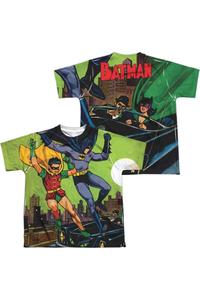 Футболка с коротким рукавом для детей с принтом "Побег Бэтмена" (спереди и сзади) Gildan, белый