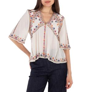 Блузка из смесового хлопка Isabel Marant Santia, экрю