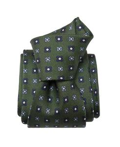 Siracusa — мужской шелковый галстук с принтом Elizabetta, зеленый