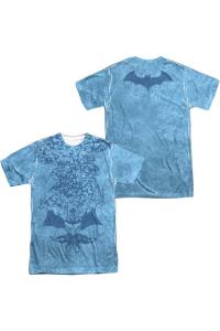 Футболка с коротким рукавом для взрослых из 100% полиэстера с принтом «Бэтмен внутри» (спереди/сзади) Gildan, белый