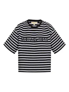 Полосатая футболка с нашивкой-логотипом Michael Michael Kors, черный