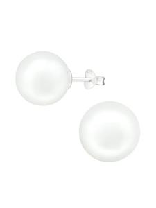 Alexander York Классические серьги-гвоздики с жемчугом, 12 мм, белого цвета, из серебра 925 пробы, комплект из 2 штук