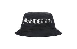 JW Anderson Вышитая кепка-ведро с логотипом, Black