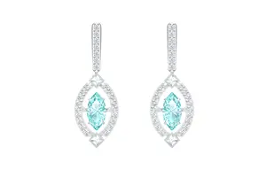 Swarovski Сверкающие танцевальные серьги женские зеленые