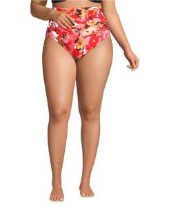 Женские бикини-трусики SlenderSuit с ультравысокой талией Lands' End, Daylily red multi floral