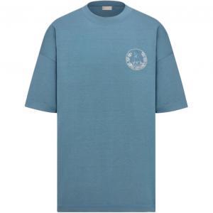 Dior Коллекция мужской одежды SS25 Лето Футболка мужская синяя